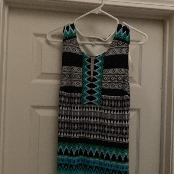 Floor length size 14 sleeveless dress. Sandra Darren make. Wore once. - Picture 3 of 6